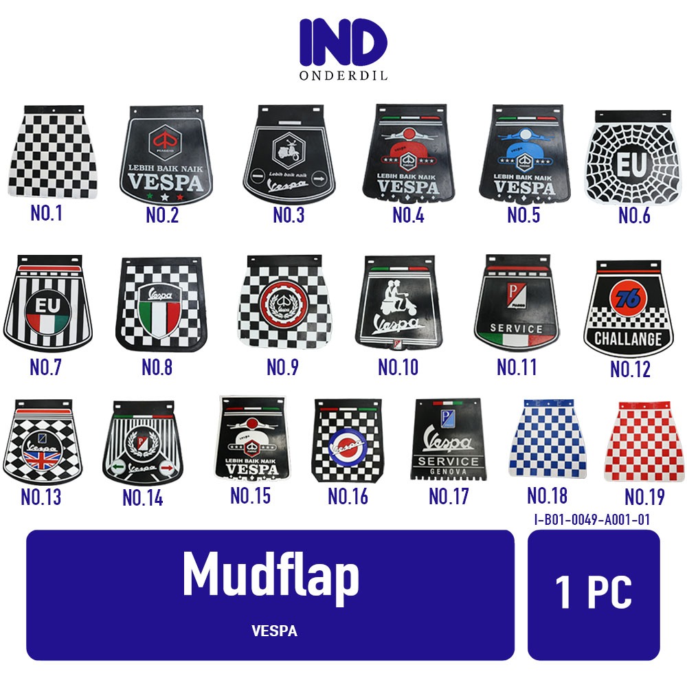 Z4F Mudflap Vespa Super Sprint Px Ps Exclusive Excel Karet Kepet Cepet Belakang Penahan Air