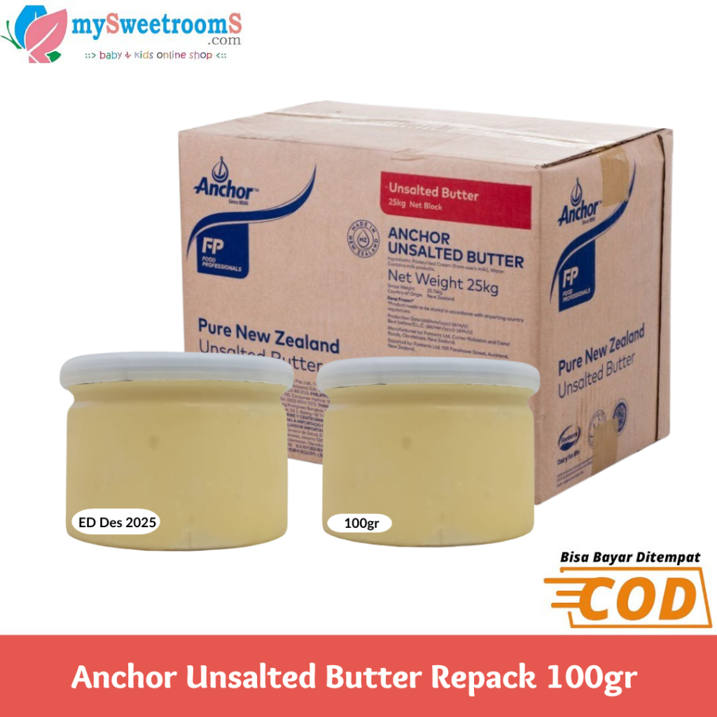 

Anchor Unsalted Butter REPACK ISI 100GR / MPASI Bayi 6m+