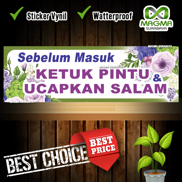 

Stiker Ketuk Pintu dan Ucapkan salam flower purple