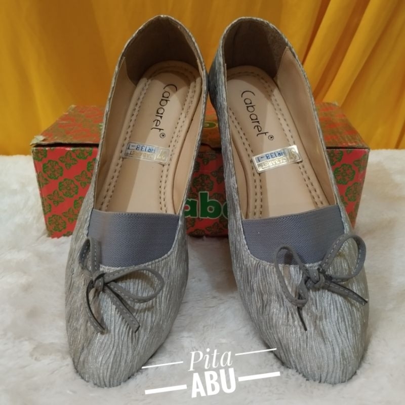 reject pabrik alas gampang jebol sepatu slip on wanita dewasa size 37-40  motif garis curved berpita