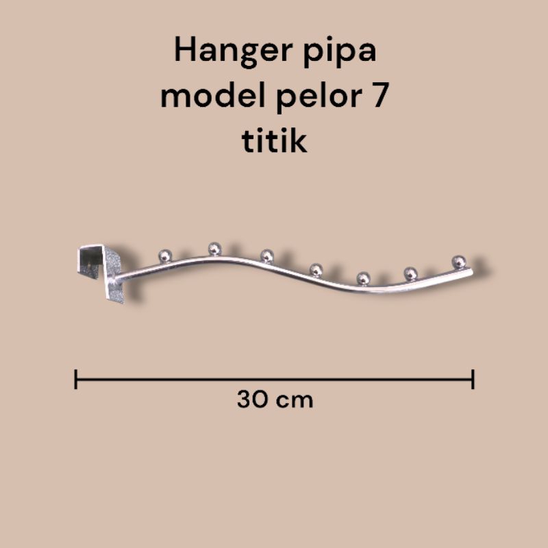 Hanger pipa/suling pipa model belalai pelor 7 titik BESI