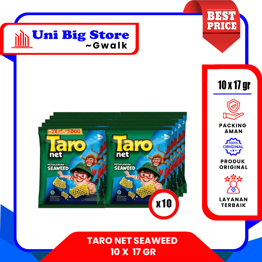 

TARO NET SNACK SEAWEED RENTENG - (10 pcs x 17 gr)