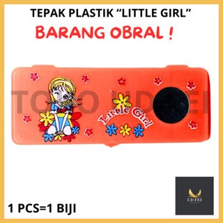 

(OBRAL / 1PCS= 1 BIJI -- MOTIF : LITTLE GIRL - ORANGE) TEPAK PLASTIK/ TEPAK PLASTIK MURAH/ TEMPAT PENSIL