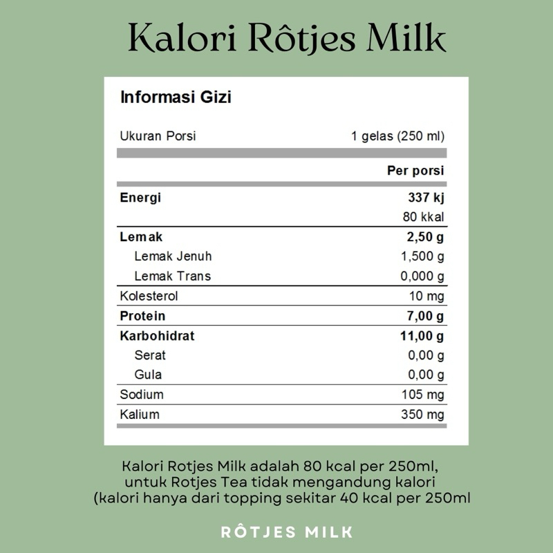

Rotjes Milk Package Isi 4 Botol 250ml Low Fat Diet Milk Tea