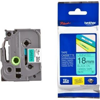 

Label Tape Brother TZE-741 Black On Green UK 18MM TZE 741 TZE741