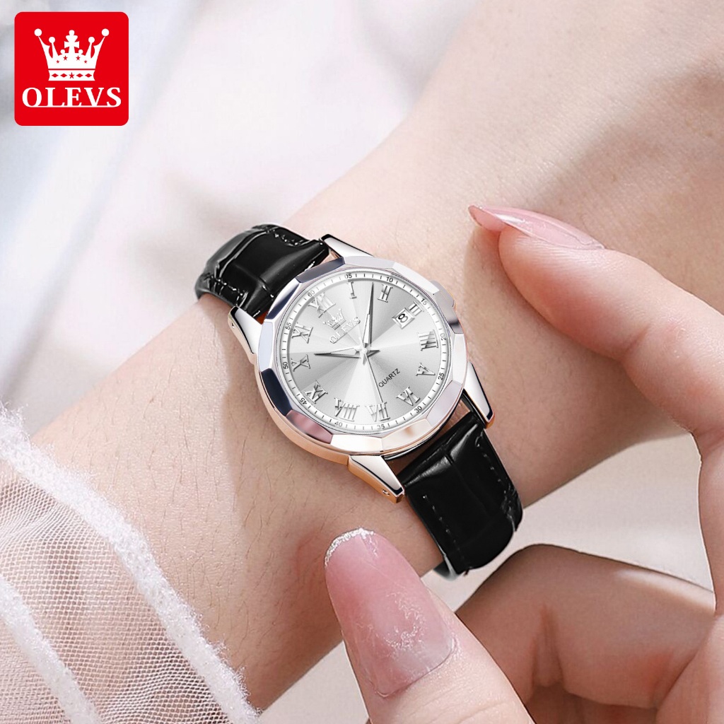 OLEVS Jam Tangan Wanita Elegan Anti Air Original Kulit Kecil Analog Quartz Fashion Women Watch 9990