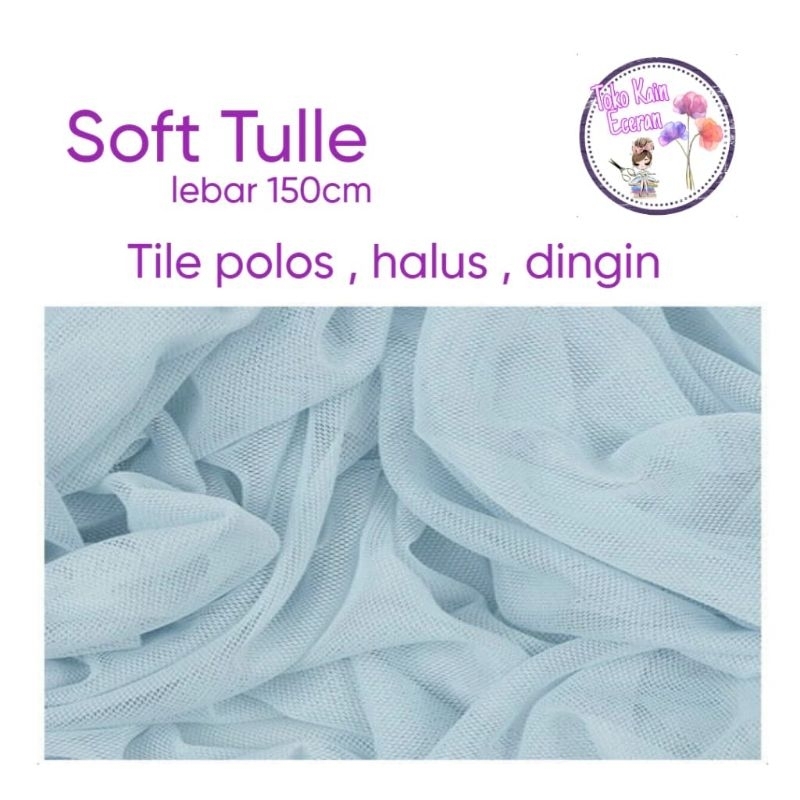 ½Mter SOFT TULLE kain Tile halus polos lembut bahan dress gaun pesta rok tutu aksesoris souvenir ece