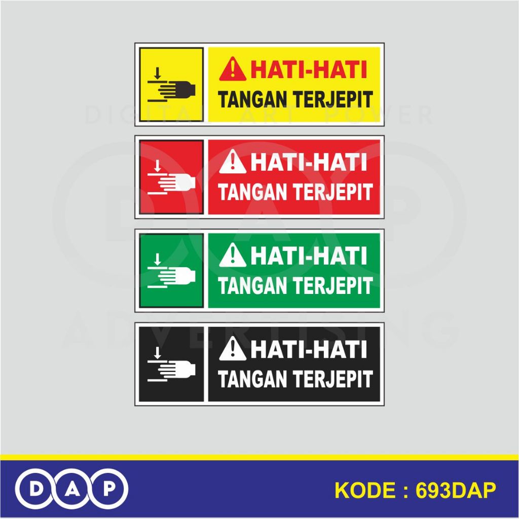 

693 - STIKER TANGAN TERJEPIT -10 X 30 CM - VYNIL - TERBAIK
