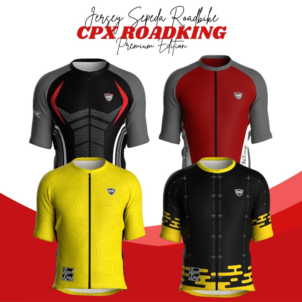 Big Sale Baju Jersey Sport Sepeda Roadbike Pria Tangan Pendek Cpx Roadking Full Print