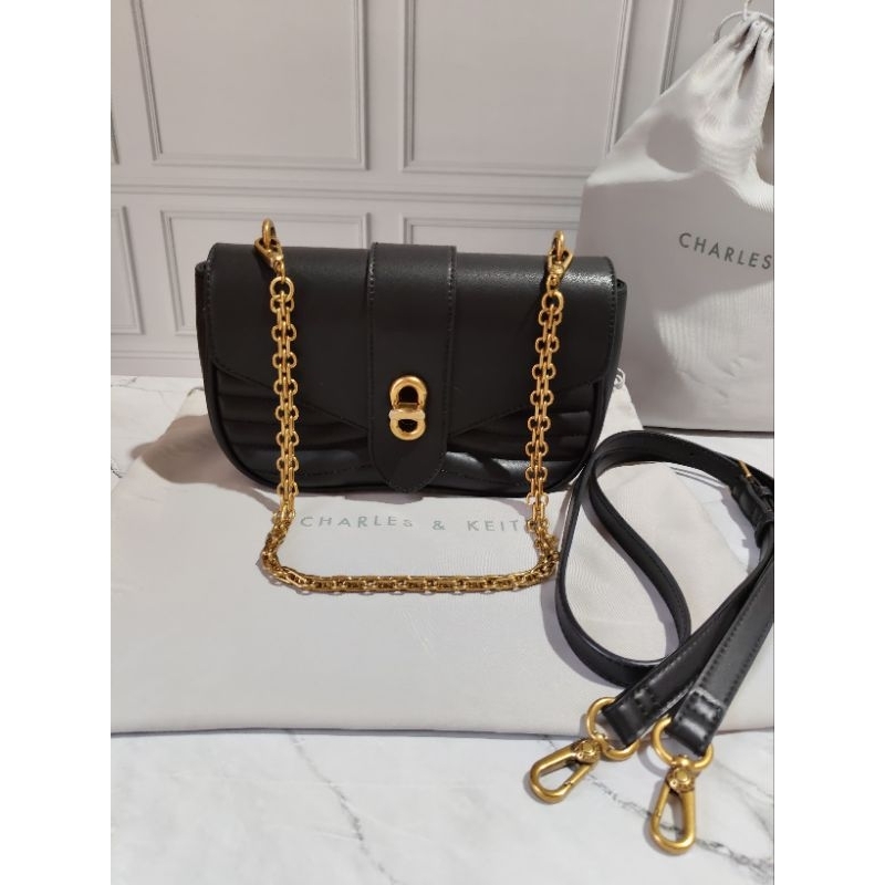 Preloved CK Charles and Keith Aubrielle Panelled Crossbody bag