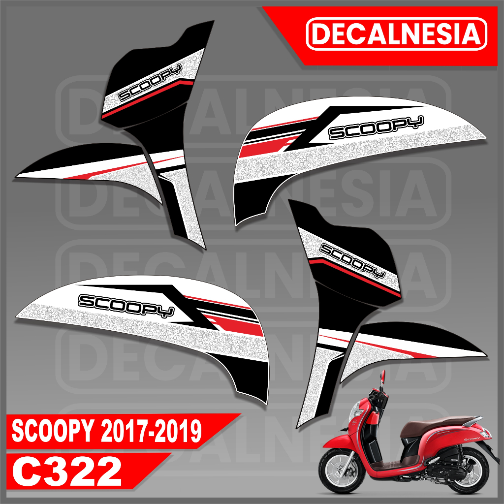 Striping Sticker Scoopy Esp 2017 2018 2019 Stiker Motor Variasi List Simple Racing Keren C322