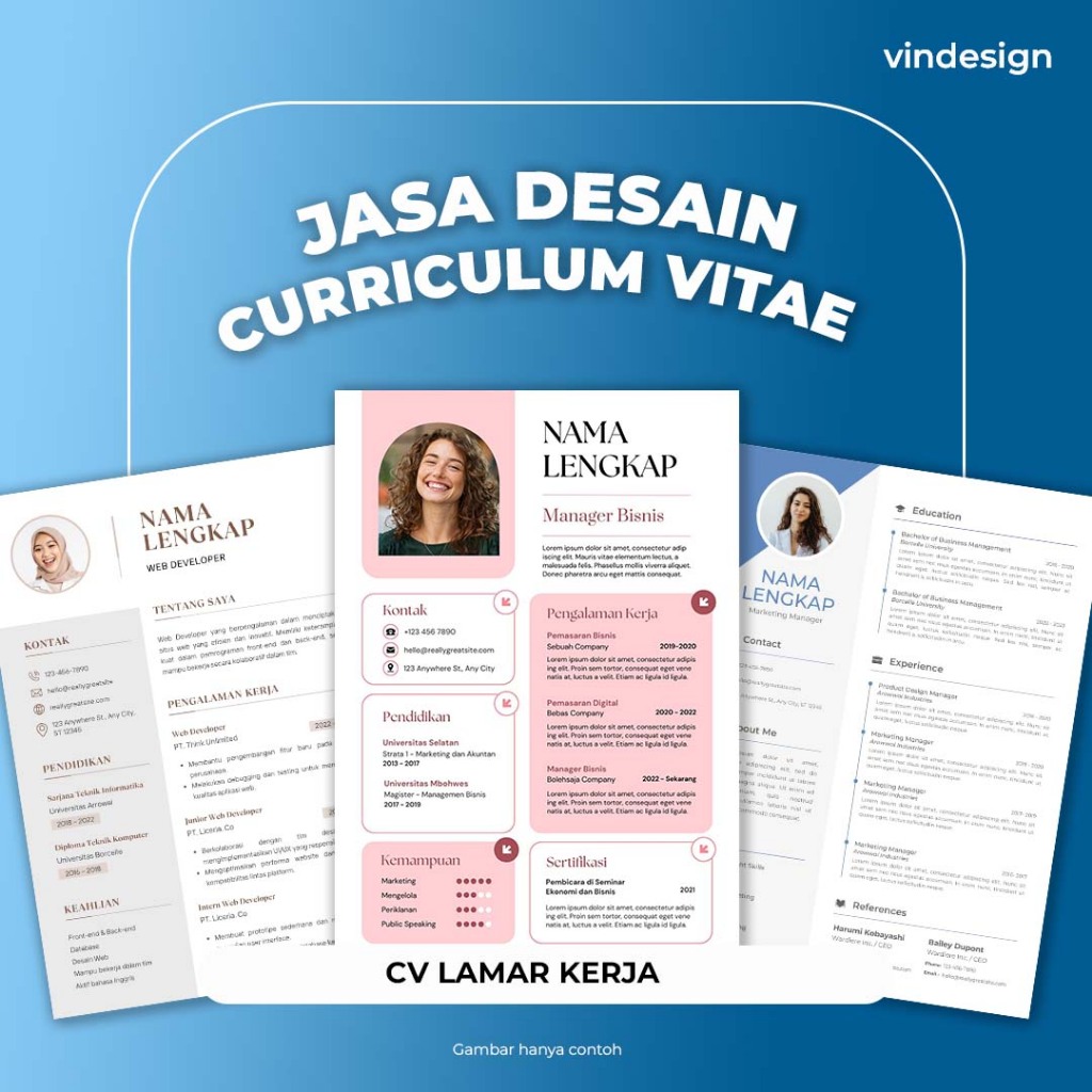 Vindesign Jasa Pembuatan CV Lamar Kerja dan Desain CV