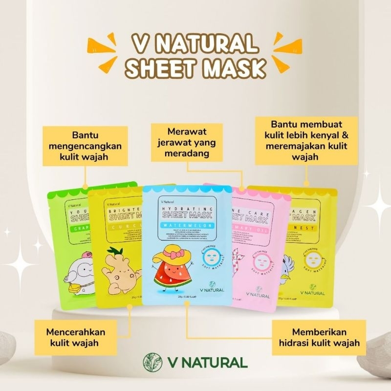 V NATURAL SHEET MASK 25gr