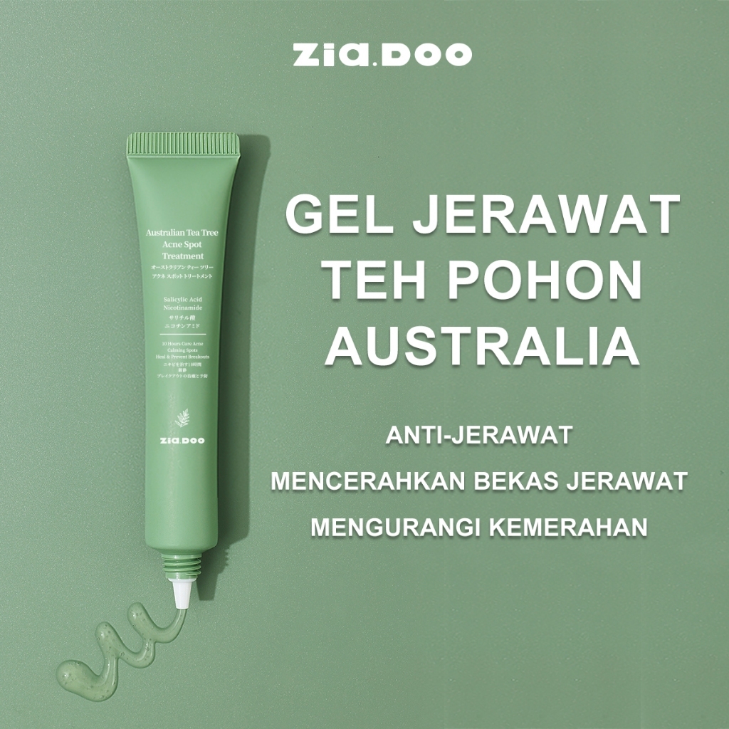 Zia.Doo Gel Jerawat Teh Pohon Australia Anti-Jerawat Mencerahkan Bekas Mengurangi