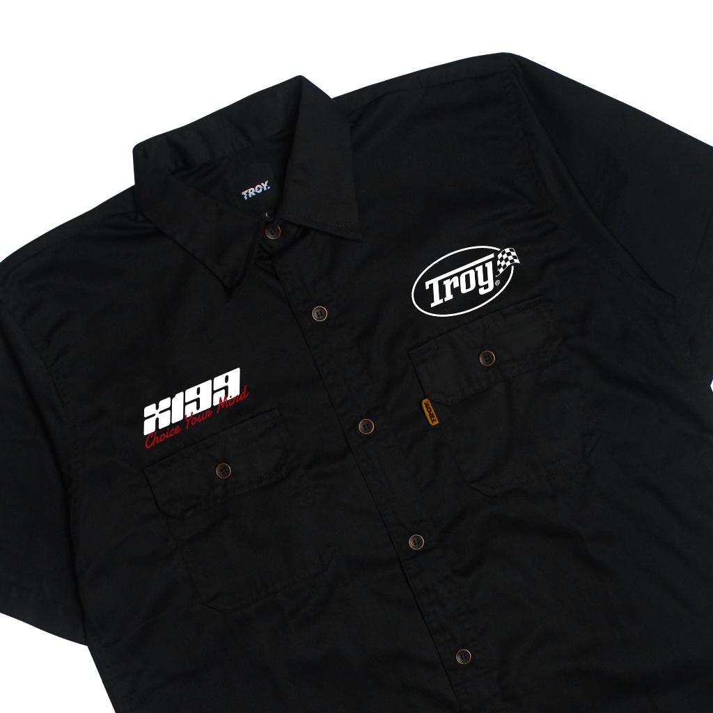 Troy Company Work Shirt Workwear Black Choice Your Mind - Kemeja Kerja Workshirt Hitam WSP 3045