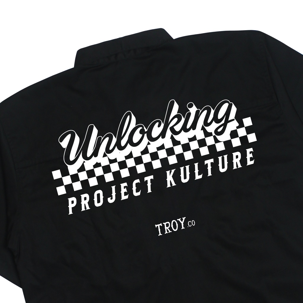 Troy Company Work Shirt Workwear Black Unlocking - Kemeja Kerja Workshirt Hitam WSP 3047