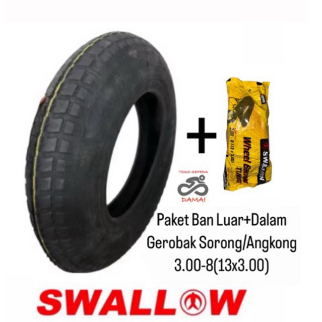 SWALLOW Promo Paket Hemat Ban Luar + Dalam Gerobak Dorong Sorong Angkong Artco Arco 3.00-8(13x3.00)