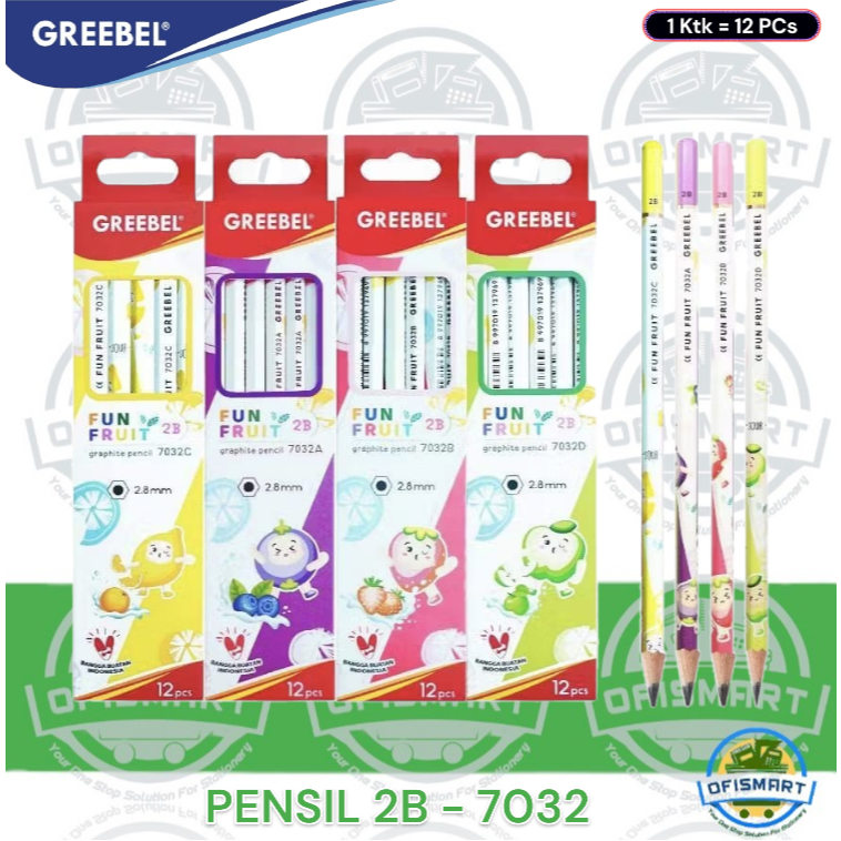 

Greebel Pensil Tulis 2B - Fun Fruit 7032 | @1Ktk=12 Pencil