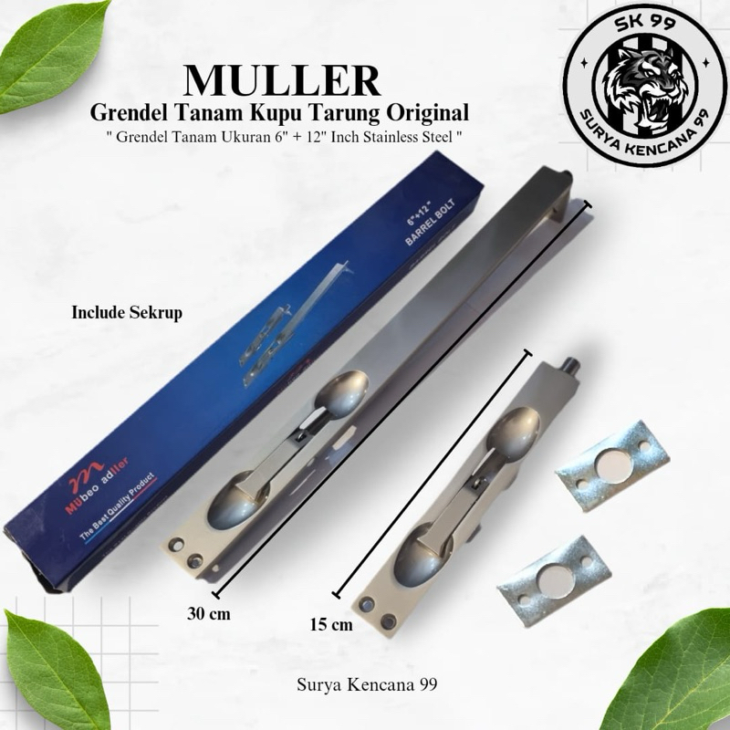 Gerendel Tanam Muller 6+12 Inch Grendel Pintu Tanam Muller