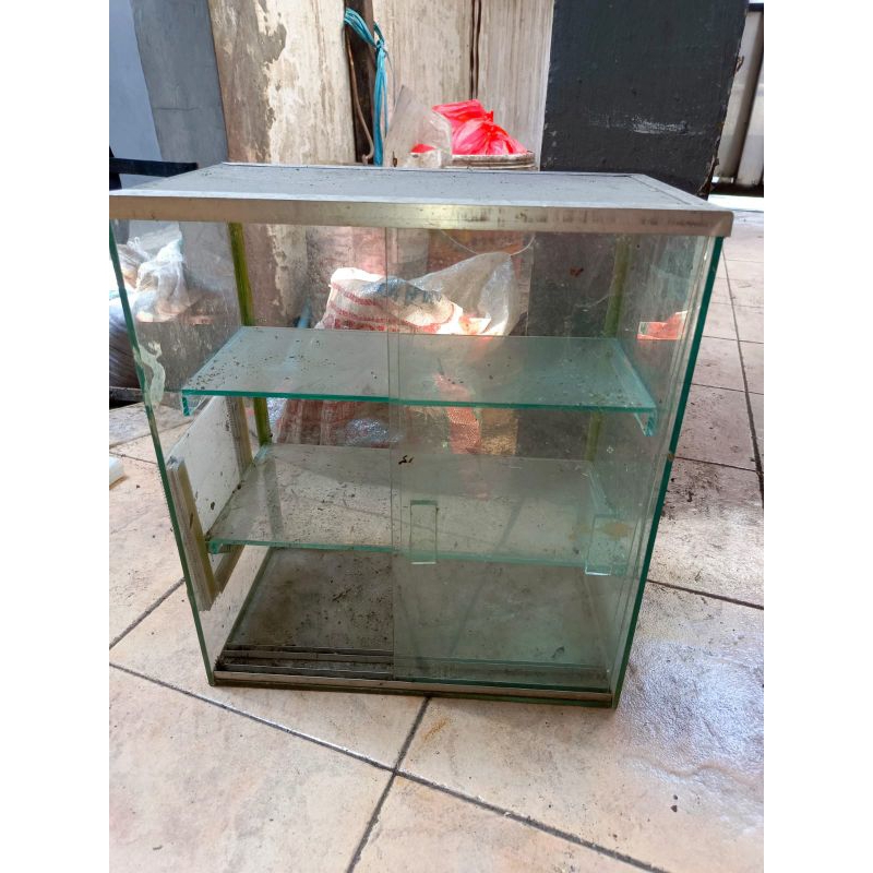 ETALASE KACA AKRILIK 3 TINGKAT KECIL