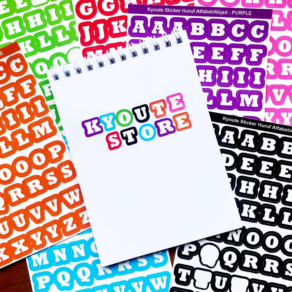 

Sticker Alfabet Anti Air Huruf Kapital Abjad A-Z Vinyl Matte A6 Kyoute Alphabet Outline Waterproof