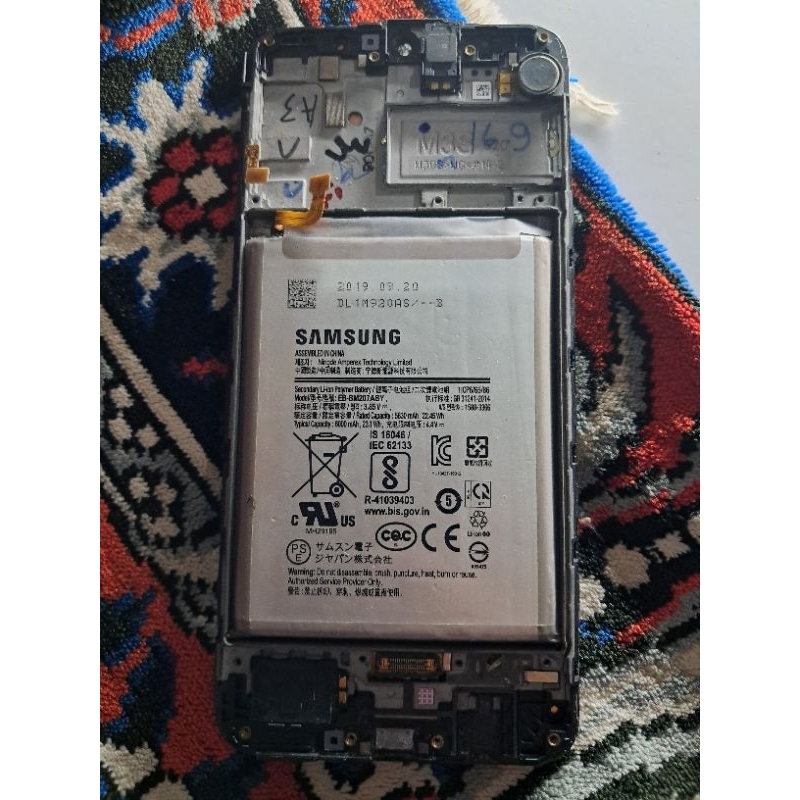 lcd + frame + batre samsung m30s original copotan