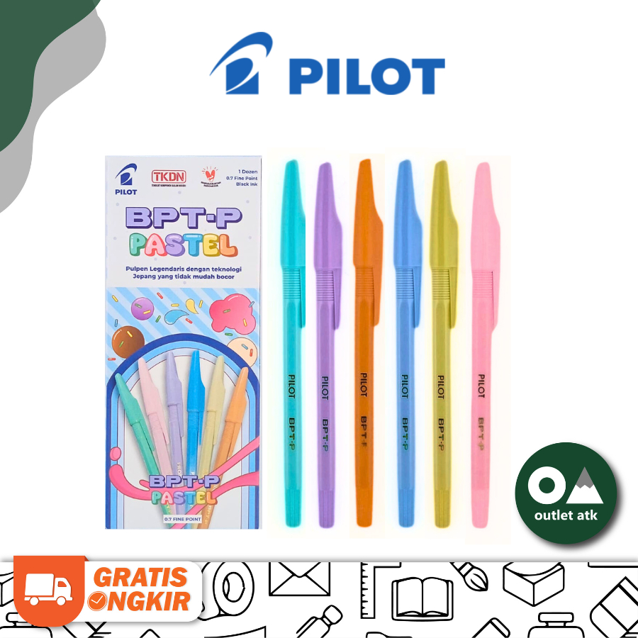 

Pulpen Ball Point Pen Pilot BPT-P Pastel 0.7mm Jepang Asli isi 12