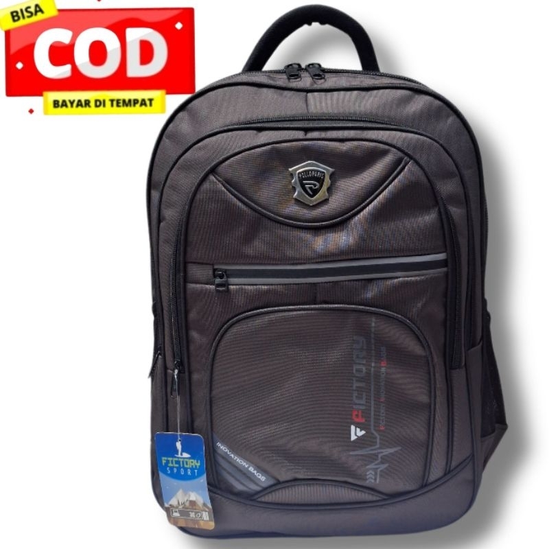 Ransel Pria/wanita POLO Bonus Raincover Tas Ransel Polo Alfito Backpack Laptop Tas Punggung Formal E