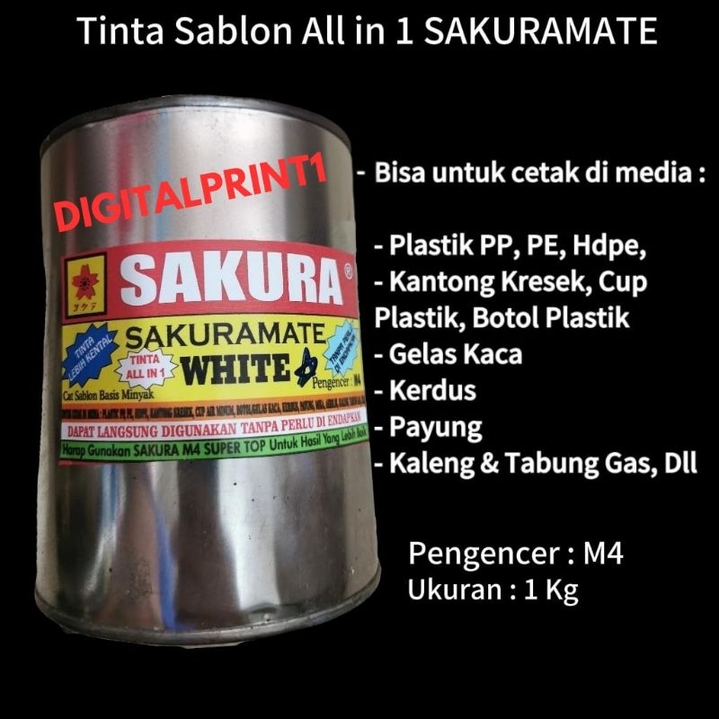 

Tinta sablon merk SAKURAMATE warna Putih All in 1