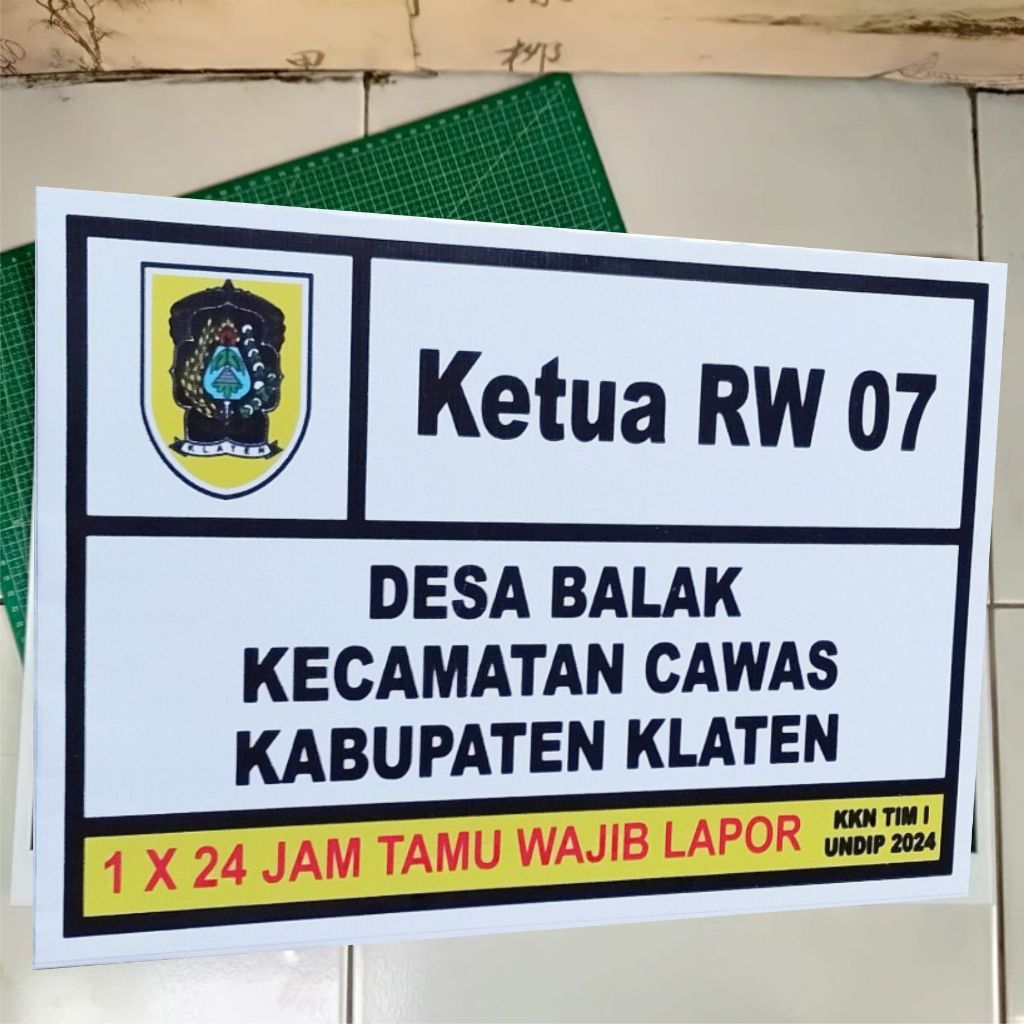 Sign Akrilik Papan Rumah Ketua RT RW Kelurahan