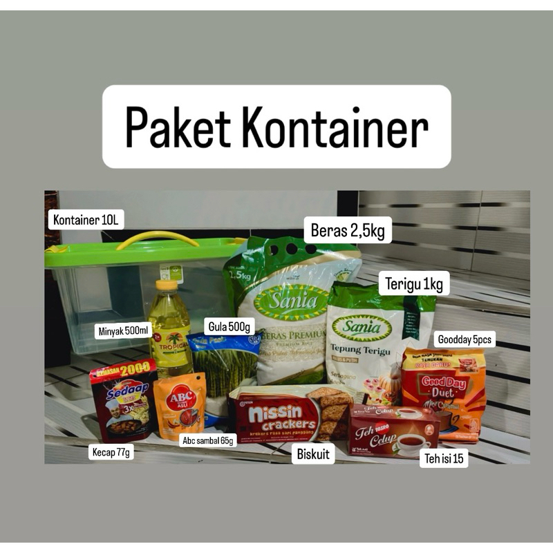

Paket Sembako kotak Kontainer