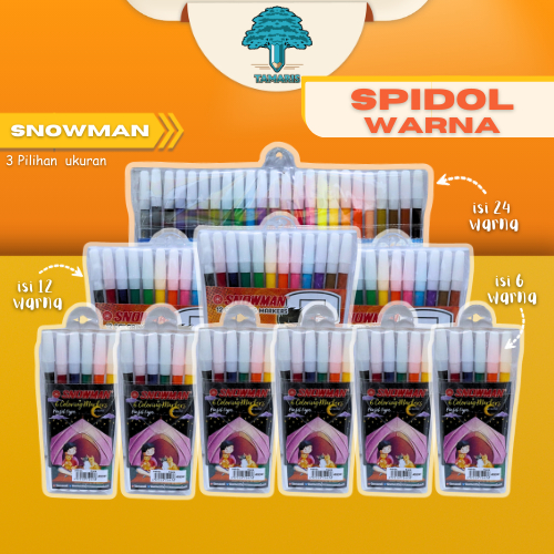 

Spidol Snowman Set - 6 Warna - 12 Warna - 24 Warna