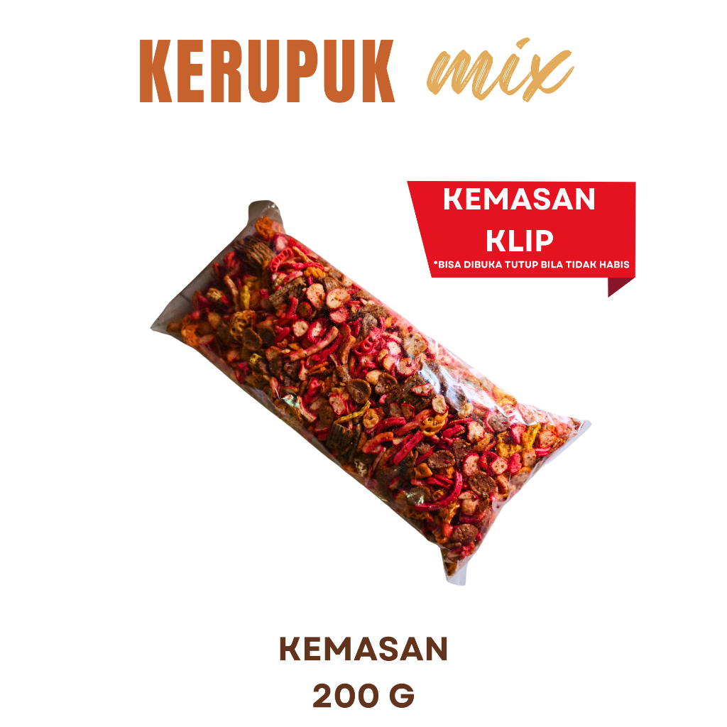 

Kerupuk mix / seblak campur kemasan klip