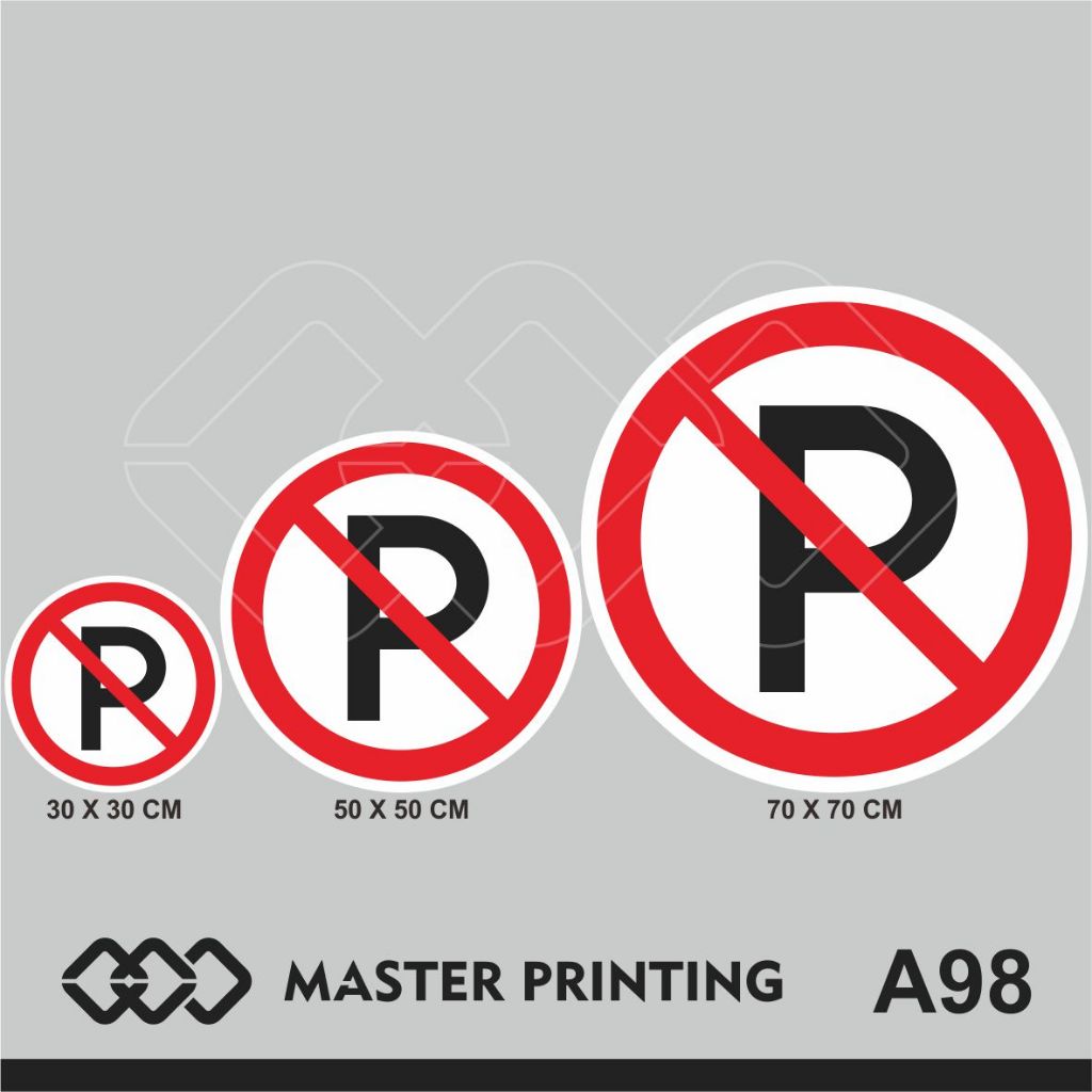 

A98 - Acrylic Sign, Stiker Akrilik Simbol/ Tanda Dilarang Parkir, Tahan Air, Termurah, Bisa Custom