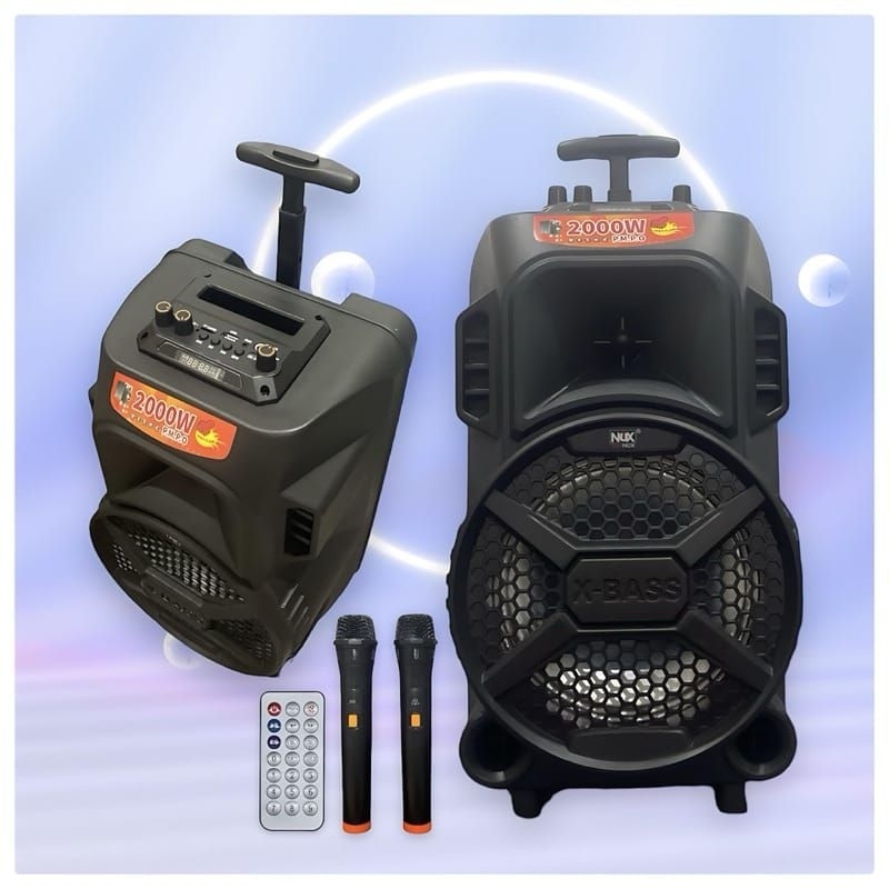 Speaker Nix-Nox 8105T 8inch Speaker Bluetooth Karaokean free 2mic Wireless Full Bass