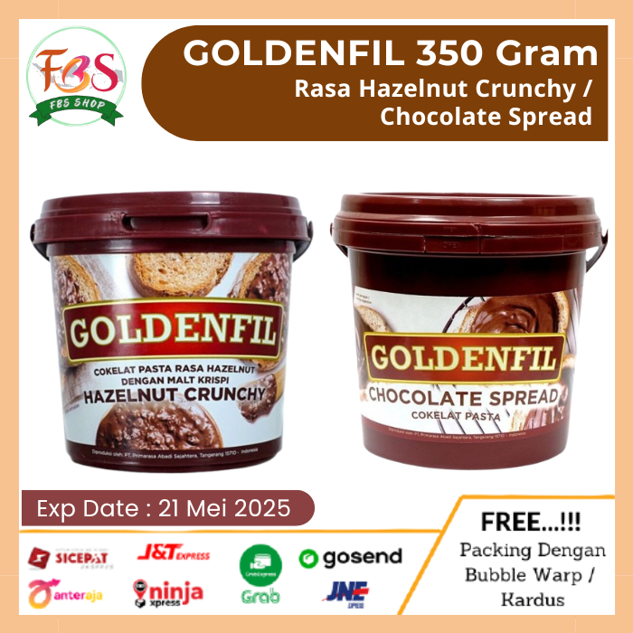 

GOLDENFIL Selai Cokelat Rasa Hazelnut Crunchy Chocolate Spread 350gr