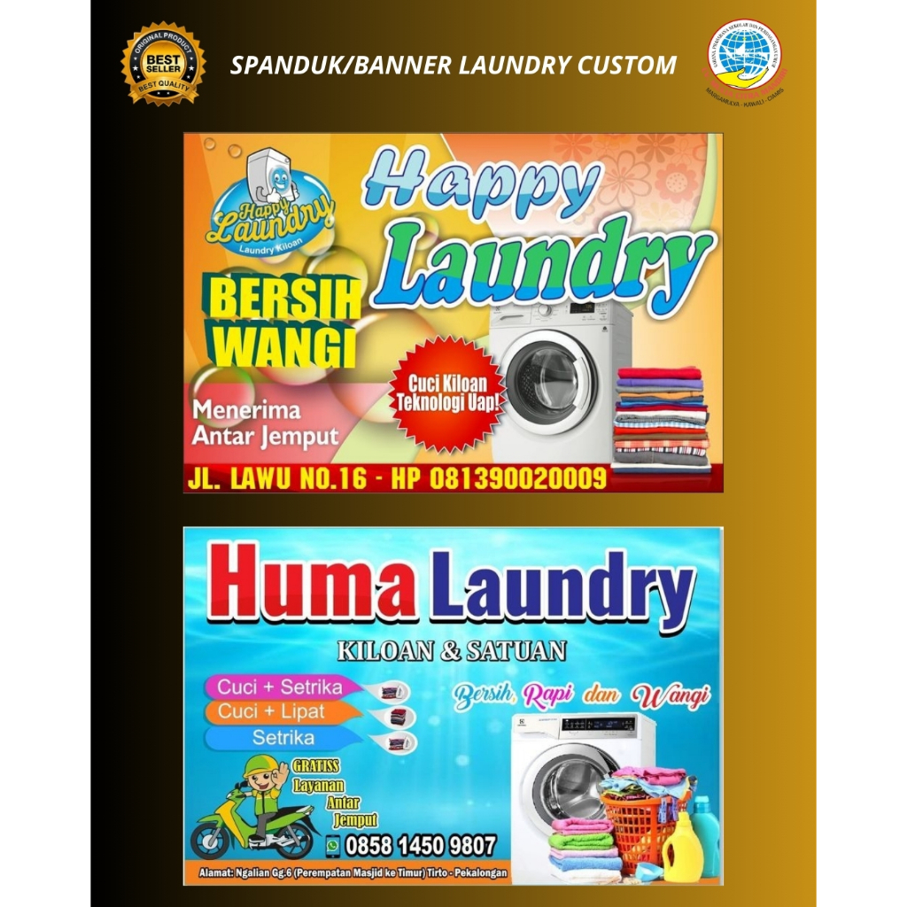 CETAK BANNER SPANDUK LAUNDRY CUSTOM GRATIS DESAIN