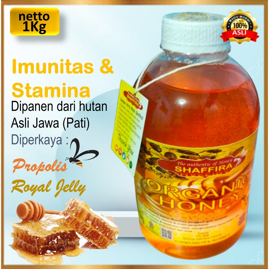 

Madu Asli Murni 1Kg ORGANIC HONEY Epis Mellifera Nektar Multiflora Menambah Stamina dan Daya tahan tubuh, Antibiotik alami