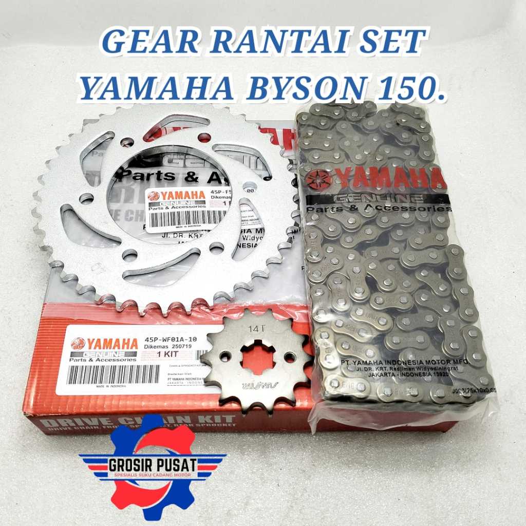 RANTAI GIR SET YAMAHA BYSON 150 GEAR DEPAN BELAKANG SET ORI BYSON 150 GEAR SET YAMAHA BYSON