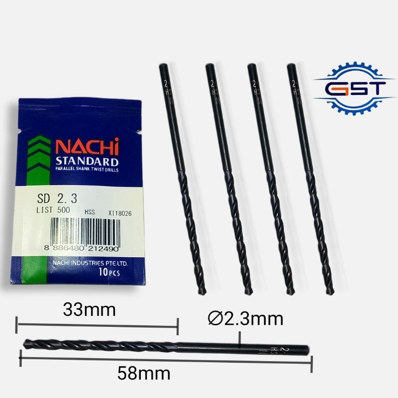drill HSS NACHI 2.3mm new original mata bor besi hss 2.3 mm