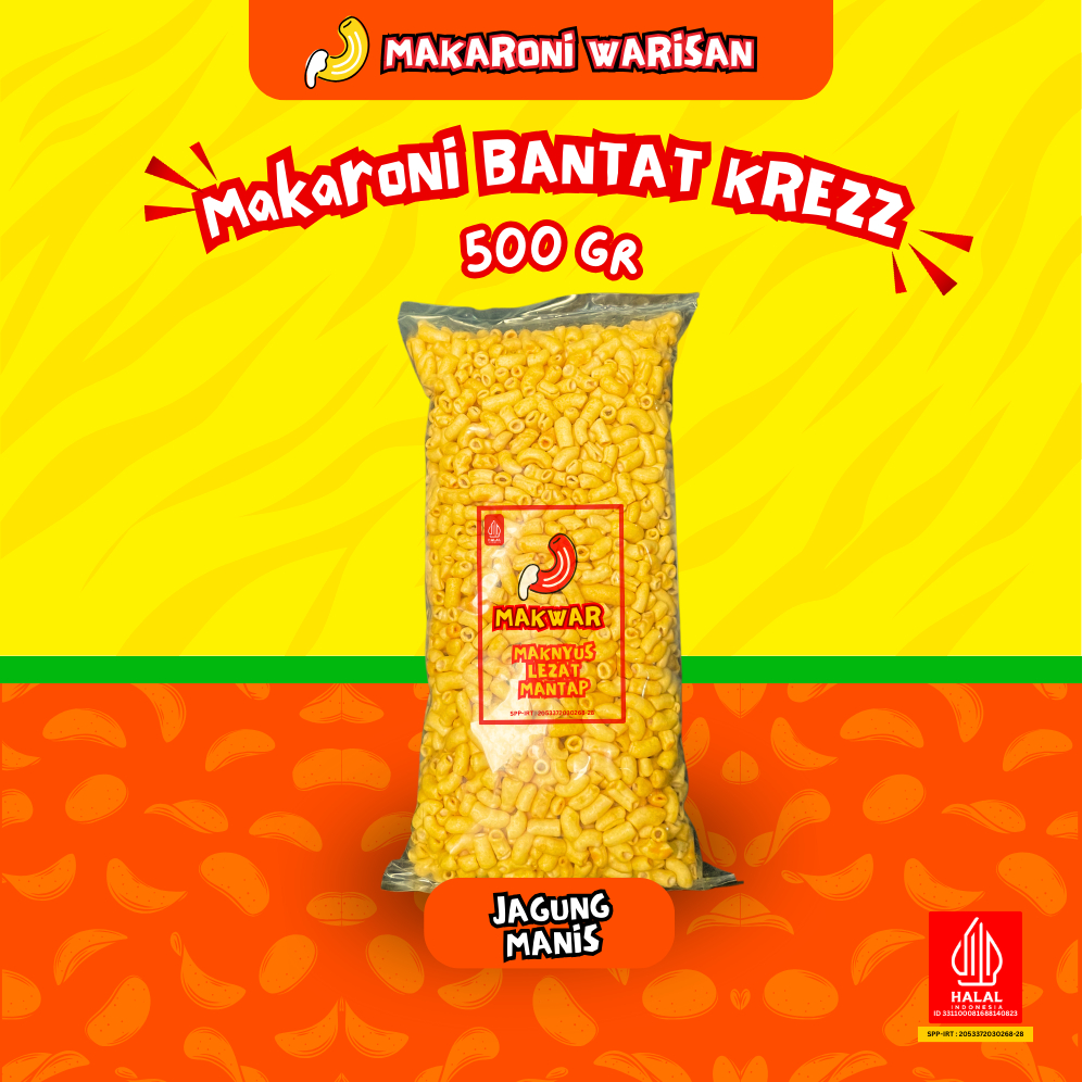 

Nycyta Home (1/2 Ball) Kerupuk Makaroni Bantat (500Gr) - Makanan Ringan Krupuk Cemilan Halal