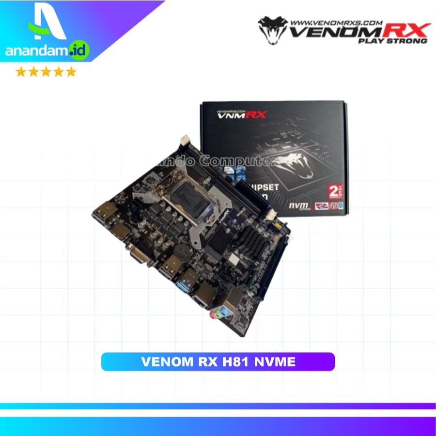 Venom Rx H81 Motherboard Intel LGA 1150 USB 3.0 NVMe 3x4 VenomRX H 81