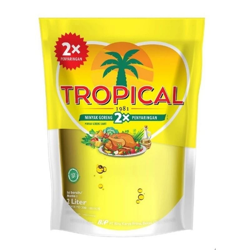 

Tropical Minyak Goreng Pouch 2L 1 Dus Isi 6 Pcs !!!