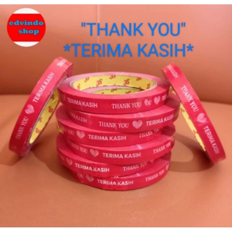 

Isolasi Printing 12mm x 65m 3S "Terima Kasih " / Thank you