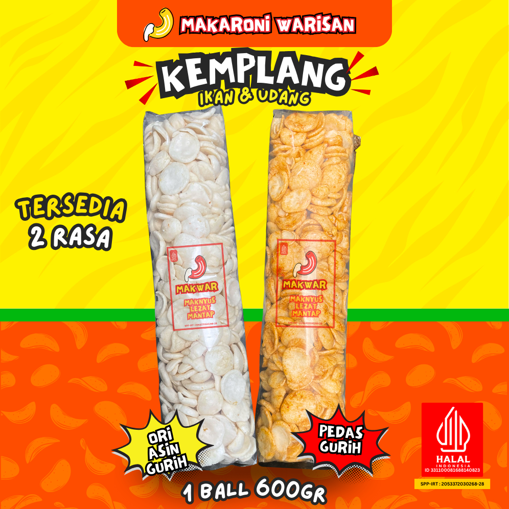 

(1BALL) KERUPUK KEMPLANG IKAN KOIN KEMPLANG PALEMBANG (600gr), Makanan Ringan Krupuk Cemilan Murah halal