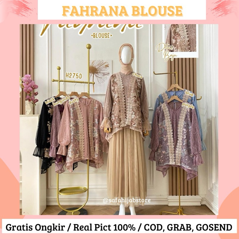 FAHRANA BLOUSE / BLOUSE BRUKAT / BLOUSE WANITA / ATASAN PESTA / BLOUSE LEBARAN / ATASAN KONDANGAN