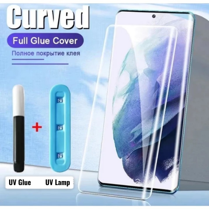 Temperd Glass UV MELENGKUNG Xiaomi POCO X7 5G/Redmi Note 14Pro 14Pro+ 13 PRO+ BISA FINGERPRINT CURVE