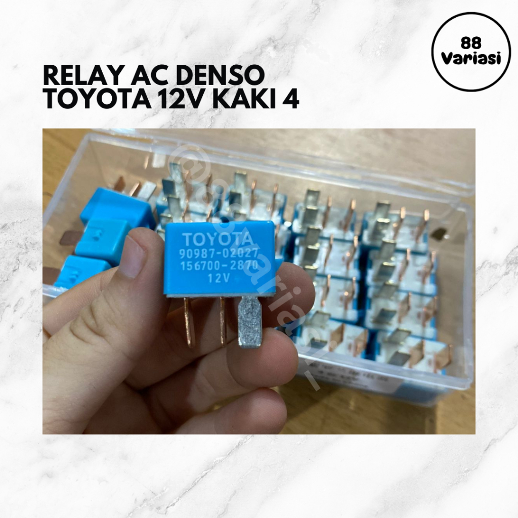 Relay AC Mobil Toyota - relay Denso Biru 12V Kaki 4