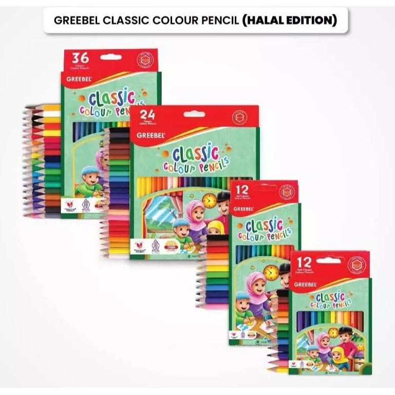 GREEBEL - PENSIL WARNA / PERLENGKAPAN MENGGAMBAR / CLASSIC COLOUR WARNA PANJANG
