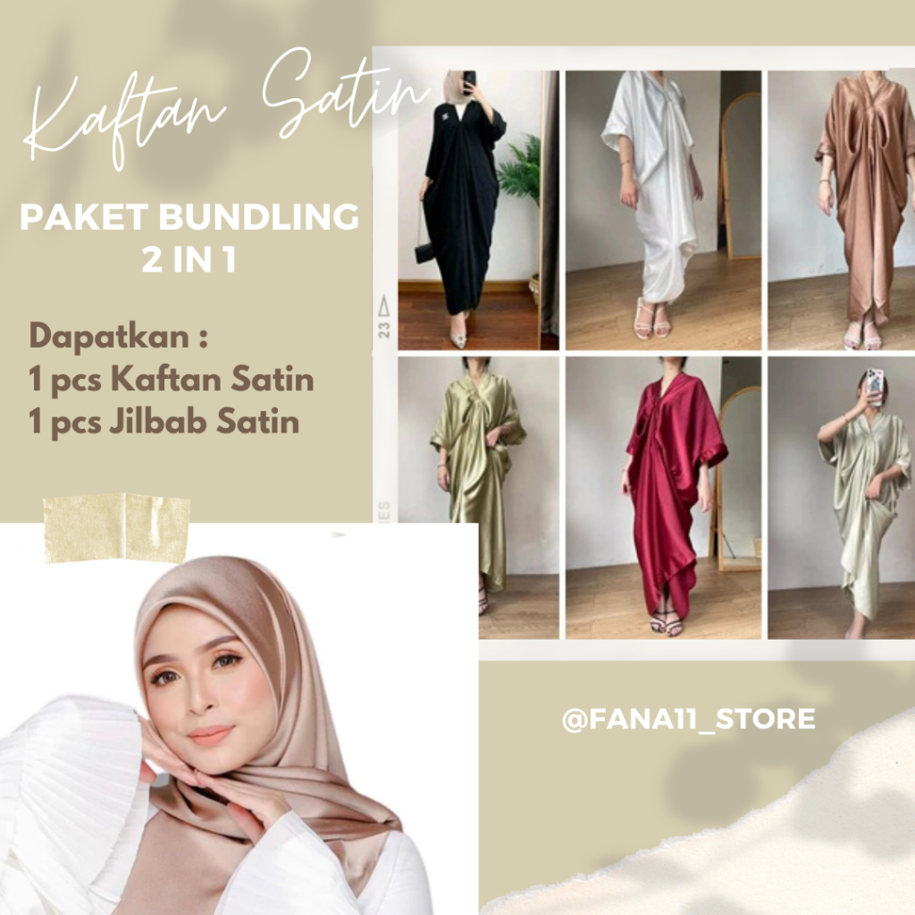 [PROMO 2 IN 1] KAFTAN WANITA POLOS ELEGANT SATIN VELVET Kaftan Satin Silk Maxmara Premium Polos Simp